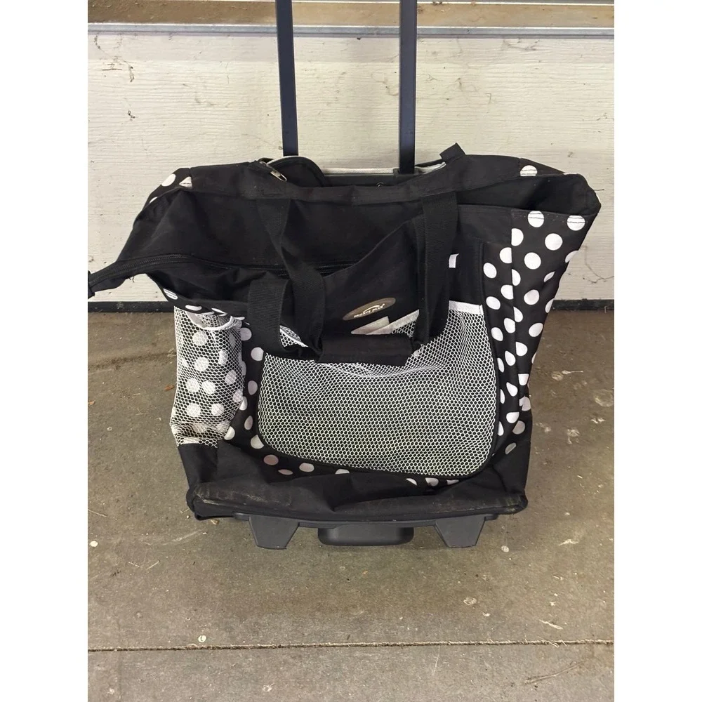 Sports Plus Rolling Cooler Wheeled Collapsible Handle Dots